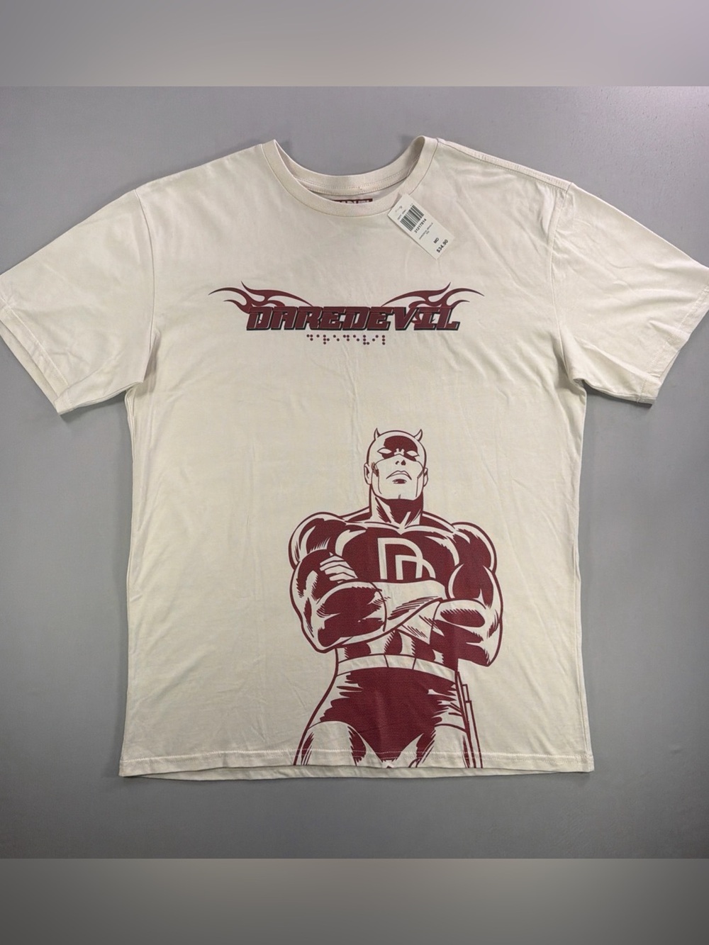 Marvel Short Sleeve Tee - Cream with Maroon Graphic